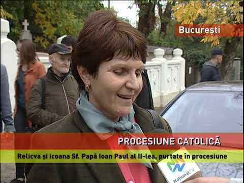 Procesiune cu relicva și icoana Sf. Papă Ioan Paul al II-lea, la București