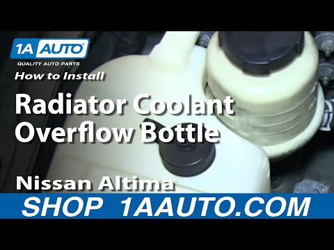 How To Install Replace Radiator Coolant Overflow Bottle 2002-06 Nissan Altima 04-08 Maxima