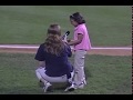 Michelle Zarifis sings the National Anthem at a Bridgeport Bluefish game - Sep 2005
