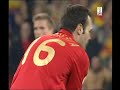 segundo y tercer gol d'españa marcados por iniesta del barça español y sergio ramos del madrid español. en el santiago bernabeu españa contra suècia