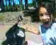 Catiana la nena mas chiquita que maneja moto