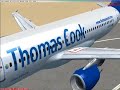 A320 Thomas Cook Belgium in Arrecife. Landing FSX