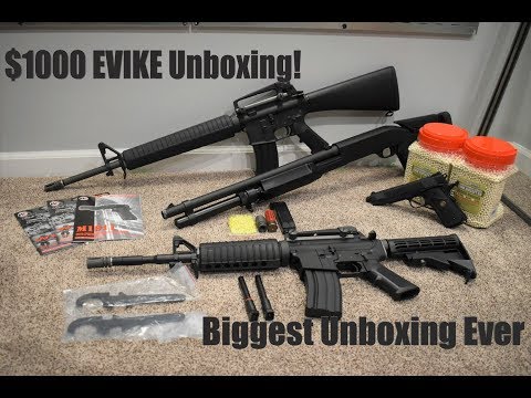 $1000 EVIKE Airsoft Unboxing! My Biggest Unboxing Ever!