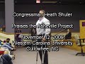 Congressman Shuler Praises The Asheville Project