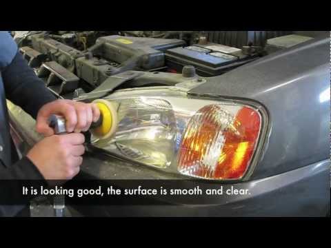 Plastic lamp lens cleaning and polishing 2002 Hyundai - Phoenix Import Car Repair