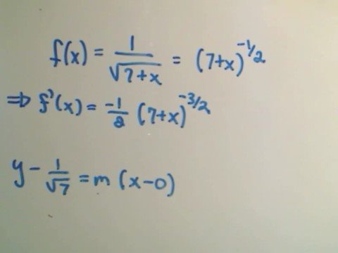 patrickJMT - Finding the Linearization of a function at a point. A homework problem from UT-Austin's Calculus 1 class, homework set #8. For more free math videos, visit h...