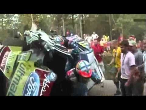Hirvonen HUGE crash_roll incar + spectator camera - WRC Rall.avi
