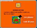 you just got banned on club penguin screen 4
