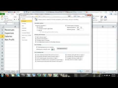 how to locate a circular reference in excel