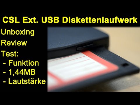 CSL Externes USB Diskettenlaufwerk FDD 1,44MB Diskette - Unboxing und Funktionstest