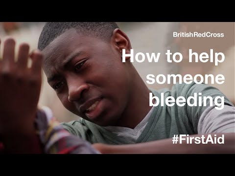 bleeding - Helping someone who is bleeding heavily -- put pressure on the wound. This is one of 14 videos on an online learning resource called Everyday First Aid - an ...