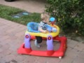 Brayden going to town in his walker!