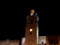 campanas del campanario de Algemesí de la basílica de Sant Jaume Apostol en Valencia España volteando en fiestas religiosas,