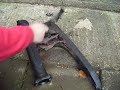 Corroded Honda ST1100 Swingarm tapped with a hammer!
