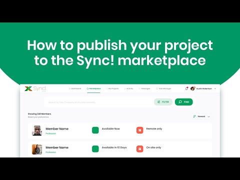 How to publish your project to the Sync! Marketplace