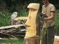 chainsaw carving moai