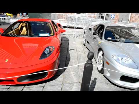 Ferrari F430 California Challenge Stradale Lamborghini Murceilago Gallardo parked at Faneuil Hall