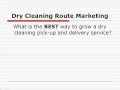 Dry Cleaning Route Marketing