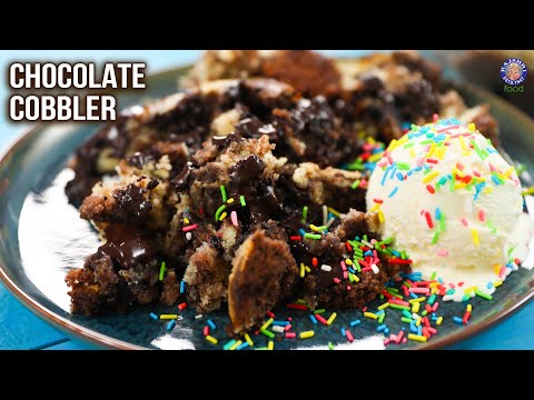 Chocolate Cobbler With Ice Cream Recipe | Easy Christmas Desserts | Chocolate Based Dessert | Ruchi