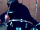 Sara as Darth Sidius playing the Drums
