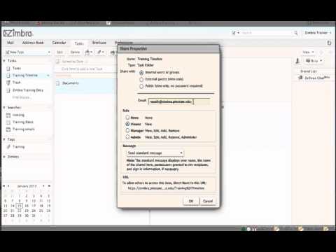Sharing Task Lists in Zimbra 8