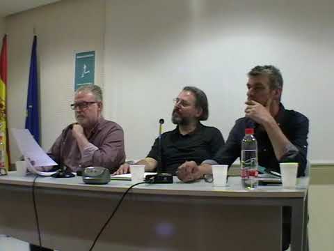 Elías Moro y yo leemos nuestros inéditos en la Semana del Aforismo de Sevilla acompañados de José Luis Trullo