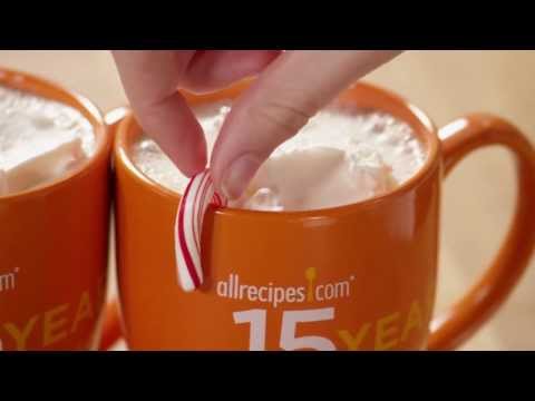 recipes - Watch the video then get the recipe for Candy Cane Cocoa at http://allrecipes.com/Recipe/Candy-Cane-Cocoa/Detail.aspx. Crush up candy canes and melt them wit...