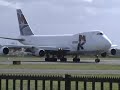 MK Airlines 747 9G-MKS departing from EBOS ( OST ) ...