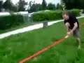 Kosmonaut fails to walk a 30m line at the Dechsendorfer Weiher, Germany