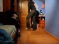 Kaij shuffling with his favorite jacket ^_^
