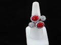 Red Sleeping Beauty Turquoise 14K White Gold Ring