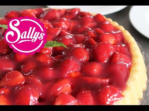 Erdbeerkuchen / Obstkuchenboden Grundrezept - mit gelatinefreiem Guss