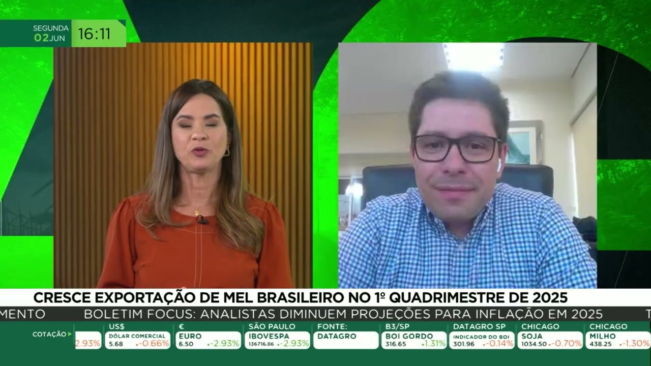 Cresce exportação de mel brasileiro no 1° quadrimestre de 2025