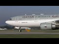 a330-200 qatar airways landing,take-off manchester airport