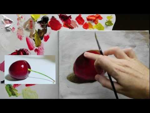 painting cherries - http://www.willkempartstudio.com How to paint an acrylic still life painting, step-by-step online video course with professional artist Will Kemp. To follow ...