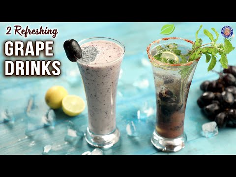 2 Quick Black Grape Summer Drinks Recipe | Black Grape Smoothie | Grape Masala Soda | Healthy Drinks