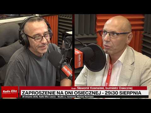 Zaproszenie na Dni Osiecznej :: Oskar Cyms, koncerty lokalnych artystów, zabawa do późnej nocy, a dzień później gminne dożynki - 29 i 30 sierpnia Osieczna będzie świętować swoje dni. Impreza zacznie się już w sobotę o szóstej rano od zawodów wędkarskich, a później atrakcji będzie tylko przybywać. Co dokładnie przygotowano na 38. Dni Osiecznej? O tym opowiada burmistrz Sławomir Kosmalski.