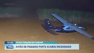 Pouso forçado em Tarumã: avião de pequeno porte acabou incendiado