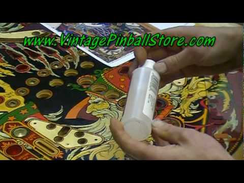 Touchups - http://VintagePinballStore.com - Part 4 Doing the Touch-Ups of Large Areas. In this video PinDude will show you how he does pinball playfield touch-ups on la...