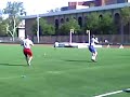 indianapolis colts qb peyton manning coaches usc trojans qb john david booty.  filmed on the usc campus on 6/26/07.