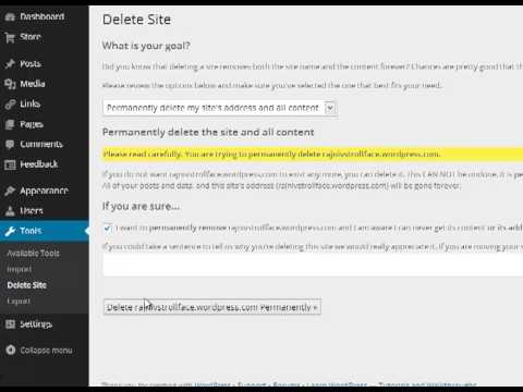 how to delete wordpress account