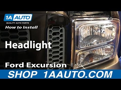 How To Install Replace Headlight 2005 Ford Excursion 05-07 F250 F350 F450