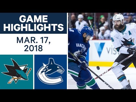 Video: NHL Game Highlights | Sharks vs. Canucks - Mar. 17, 2018