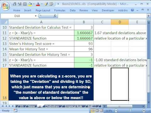 how to determine z score in excel