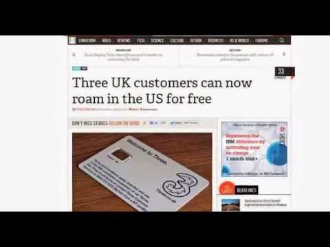 UK's Three Mobile brings free calls, sms, data, roaming in US, Australia, Denmark, Sweden ETC.