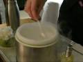 Nitro-poached green tea and lime mousse