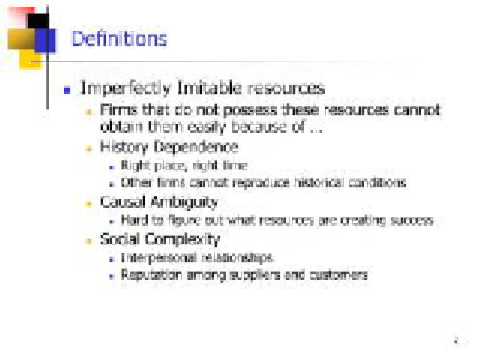 Resources and Competitive Advantage Resources and Competitive Advantage