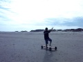 Rodolfo kite boarding on land in South Padre Island