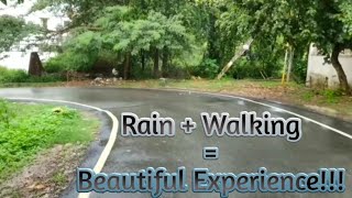 Evening Walk in the Rain | Rain Sounds | Nature Sounds | Rain + Walking = Beautiful Experience
