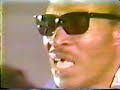 blues singer, guitarist and harmonica player jimmy reed performs on a low budget local tv program in houston, texas on december 4, 1975.

update: great news for fans of jimmy reed! (and blues in general.)  a german company has discovered previsouly unavailable video of jimmy reed performing with a full band, including his long-time guitarist eddie taylor (!)during the 1968 american folk blues festival tour in germany.  it will be released on dvd - in europe only for now - on october 24th, 2008.

more info, including a sample video clip of jimmy reed, is here:

http://www.legends-of.com/infoseite_en.html